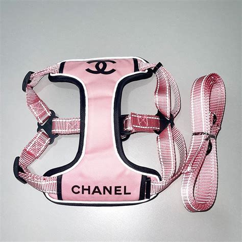 chanel dog harness|Chanel dog collar and leash.